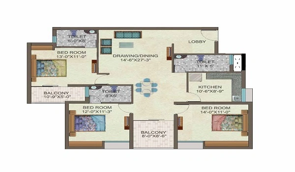 Featured image of Arvind Lakeview 3.5 BHK Apartment Floor Plan